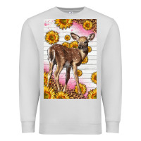 Dove Grey Western Cute Baby Deer Fawn Premium Sweatshirt - LillyAllenDesigns
