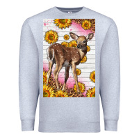 Heather Grey Western Cute Baby Deer Fawn Premium Sweatshirt - LillyAllenDesigns
