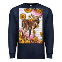 Navy Western Cute Baby Deer Fawn Premium Sweatshirt - LillyAllenDesigns