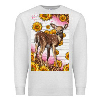 Oatmeal Heather Western Cute Baby Deer Fawn Premium Sweatshirt - LillyAllenDesigns