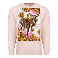 Pale Pink Western Cute Baby Deer Fawn Premium Sweatshirt - LillyAllenDesigns