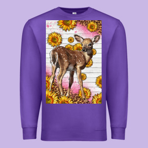 Western Cute Baby Deer Fawn Premium Sweatshirt Designed By Lillyallendesigns