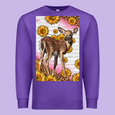 Western Cute Baby Deer Fawn Premium Sweatshirt Designed By Lillyallendesigns