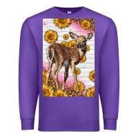 Purple Western Cute Baby Deer Fawn Premium Sweatshirt - LillyAllenDesigns