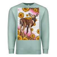 Seafoam Western Cute Baby Deer Fawn Premium Sweatshirt - LillyAllenDesigns
