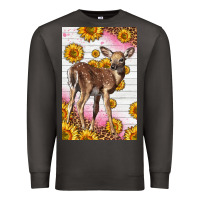 Smoke Western Cute Baby Deer Fawn Premium Sweatshirt - LillyAllenDesigns