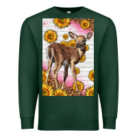 Sports Green Western Cute Baby Deer Fawn Premium Sweatshirt - LillyAllenDesigns