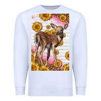 White Western Cute Baby Deer Fawn Premium Sweatshirt - LillyAllenDesigns