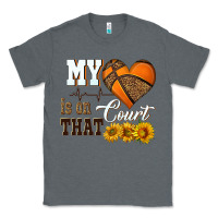 Charcoal Heather my heart is on that court Classic Tee - HRA Design Shop