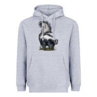 Heather Grey skunk Heavyweight Hoodie - LillyAllenDesigns