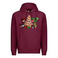 Burgundy joy with christmas tree cake ado Premium Hoodie - AdoDesignShop