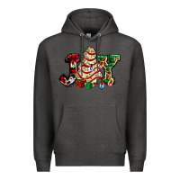 Charcoal Heather joy with christmas tree cake ado Premium Hoodie - AdoDesignShop