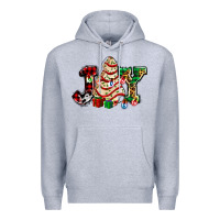 Heather Grey joy with christmas tree cake ado Premium Hoodie - AdoDesignShop