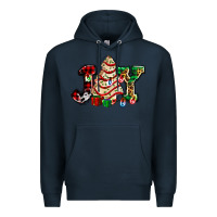 Navy joy with christmas tree cake ado Premium Hoodie - AdoDesignShop
