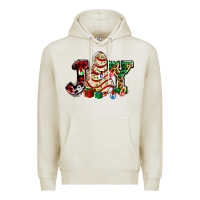 Oatmeal Heather joy with christmas tree cake ado Premium Hoodie - AdoDesignShop
