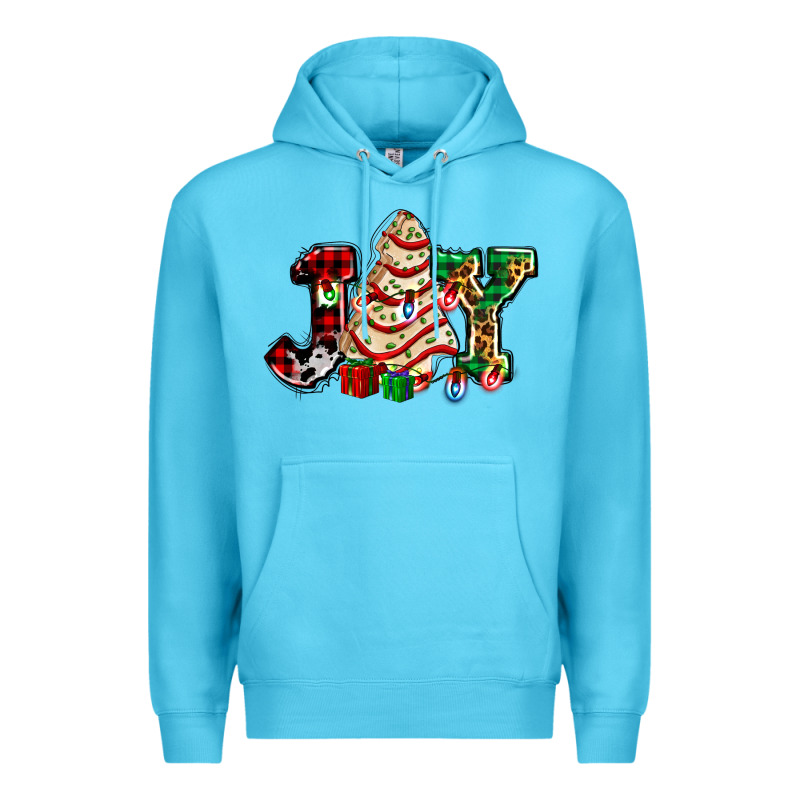 Joy With Christmas Tree Cake Ado Premium Hoodie by AdoDesignShop | Teevron