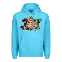 Ocean Blue joy with christmas tree cake ado Premium Hoodie - AdoDesignShop