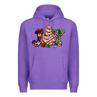Purple joy with christmas tree cake ado Premium Hoodie - AdoDesignShop