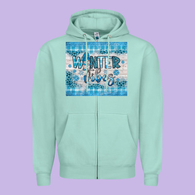 Winter Vibes Gnome Zipper Hoodie Designed By Jahusdesignshop