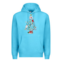 Ocean Blue nurse christmas tree Premium Hoodie - MaliasSmallBusiness