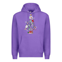 Purple nurse christmas tree Premium Hoodie - MaliasSmallBusiness