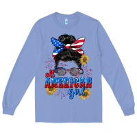 Colony Blue All American girl 4th of July Long Sleeve Tee - CowGirlArtShop