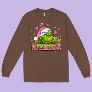 Christmas Characters  I+saw+that+ Long Sleeve Tee Designed By Adodesignshop