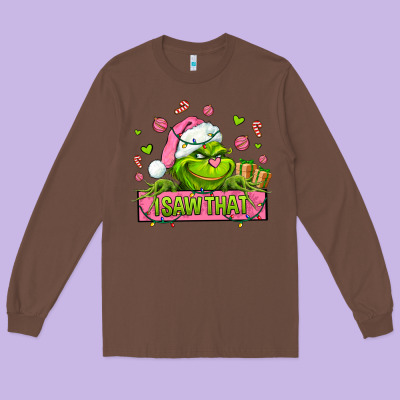 Christmas Characters  I+saw+that+ Long Sleeve Tee Designed By Adodesignshop