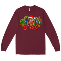Burgundy Christmas grampy claus Long Sleeve Tee - FaDigitalArtStudio