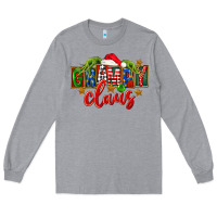 Heather Grey Christmas grampy claus Long Sleeve Tee - FaDigitalArtStudio