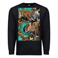 Black Western Camo Moose Premium Sweatshirt - LillyAllenDesigns