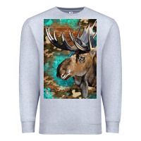 Heather Grey Western Camo Moose Premium Sweatshirt - LillyAllenDesigns