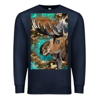 Navy Western Camo Moose Premium Sweatshirt - LillyAllenDesigns