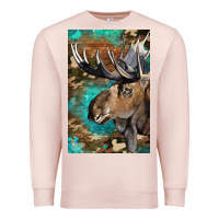 Pale Pink Western Camo Moose Premium Sweatshirt - LillyAllenDesigns