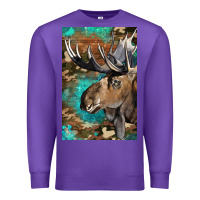 Purple Western Camo Moose Premium Sweatshirt - LillyAllenDesigns