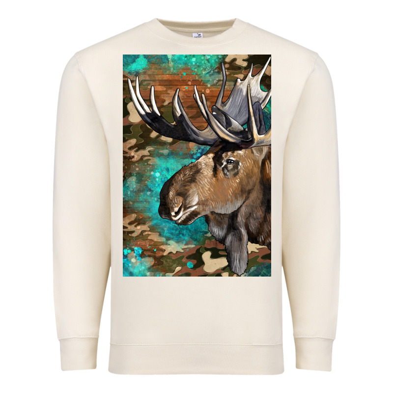 Western Camo Moose Premium Sweatshirt by LillyAllenDesigns | Teevron