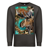 Smoke Western Camo Moose Premium Sweatshirt - LillyAllenDesigns