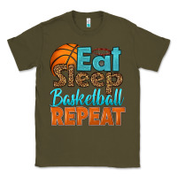 Army Green eat sleep basketball repeat Classic Tee - HRA Design Shop