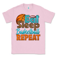 Bubblegum Pink eat sleep basketball repeat Classic Tee - HRA Design Shop