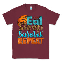 Burgundy eat sleep basketball repeat Classic Tee - HRA Design Shop
