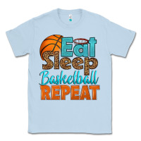 Dusty Blue eat sleep basketball repeat Classic Tee - HRA Design Shop