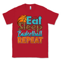 Red eat sleep basketball repeat Classic Tee - HRA Design Shop