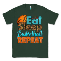 Sports Green eat sleep basketball repeat Classic Tee - HRA Design Shop
