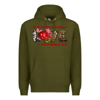 Army Green let all that you do be done in love i corinthians Premium Hoodie - NancyCooperArtShop