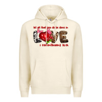 Tofu let all that you do be done in love i corinthians Premium Hoodie - NancyCooperArtShop