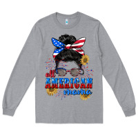 Heather Grey All American Mama 4th of July Long Sleeve Tee - CowGirlArtShop