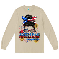 Mushroom All American Mama 4th of July Long Sleeve Tee - CowGirlArtShop