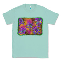 Seafoam mardi gras mask background Classic Tee - BarkalooDesign