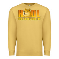 Antique Gold hodl hold on for dear life dogecoin Premium Sweatshirt - Jasminsmagicworld