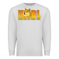 Dove Grey hodl hold on for dear life dogecoin Premium Sweatshirt - Jasminsmagicworld